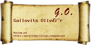 Gallovits Olivér névjegykártya
