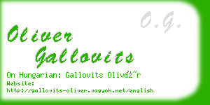 oliver gallovits business card